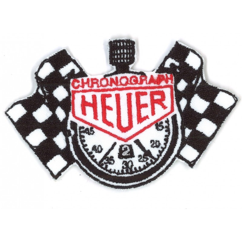 Heuer Motorsports Blanc & Rouge Logo de Course Repasser à Coudre Brodé Patch 