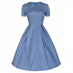 Robe Hanna Bleue Ciel pois...