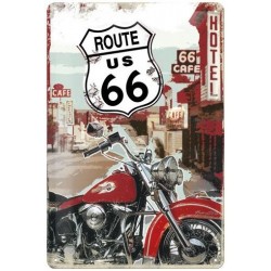 Plaque tôle route 66 us moto