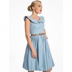 Robe Hetty bleu ciel à pois