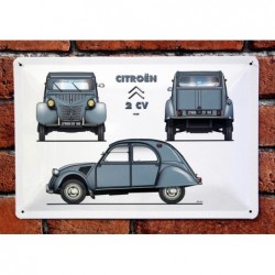 PLAQUE TOLE CITROEN 2CV