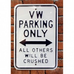 Plaque tôle VW parking only