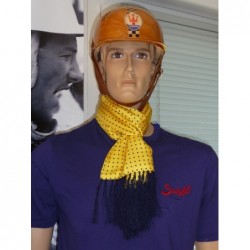 Foulard en soie jaune et pois