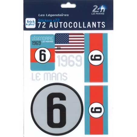 Autocollant Déco 24 Heures Du Mans - Sticker Automobile Français Pour Voiture, Casier, Vitrine