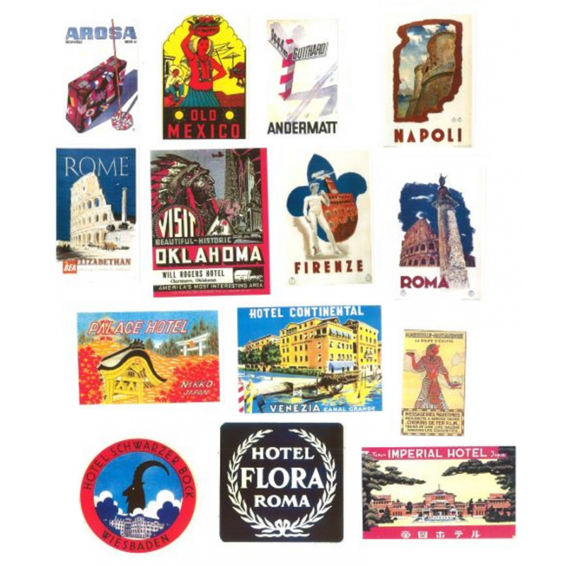 Stickers Valise Voyage Avion (Pack de 50)