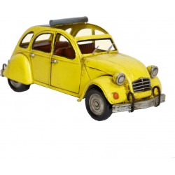 Voiture métal 2 CV jaune