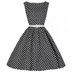 Robe Polka Noire pois blanc