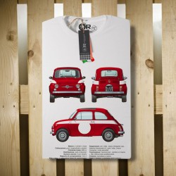 T SHIRT FIAT 500 BLANC O-R